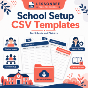 lessonbee school setup csv templates